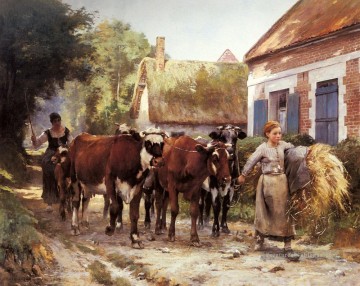  rurale - De retour des champs Vie rurale réalisme Julien Dupre